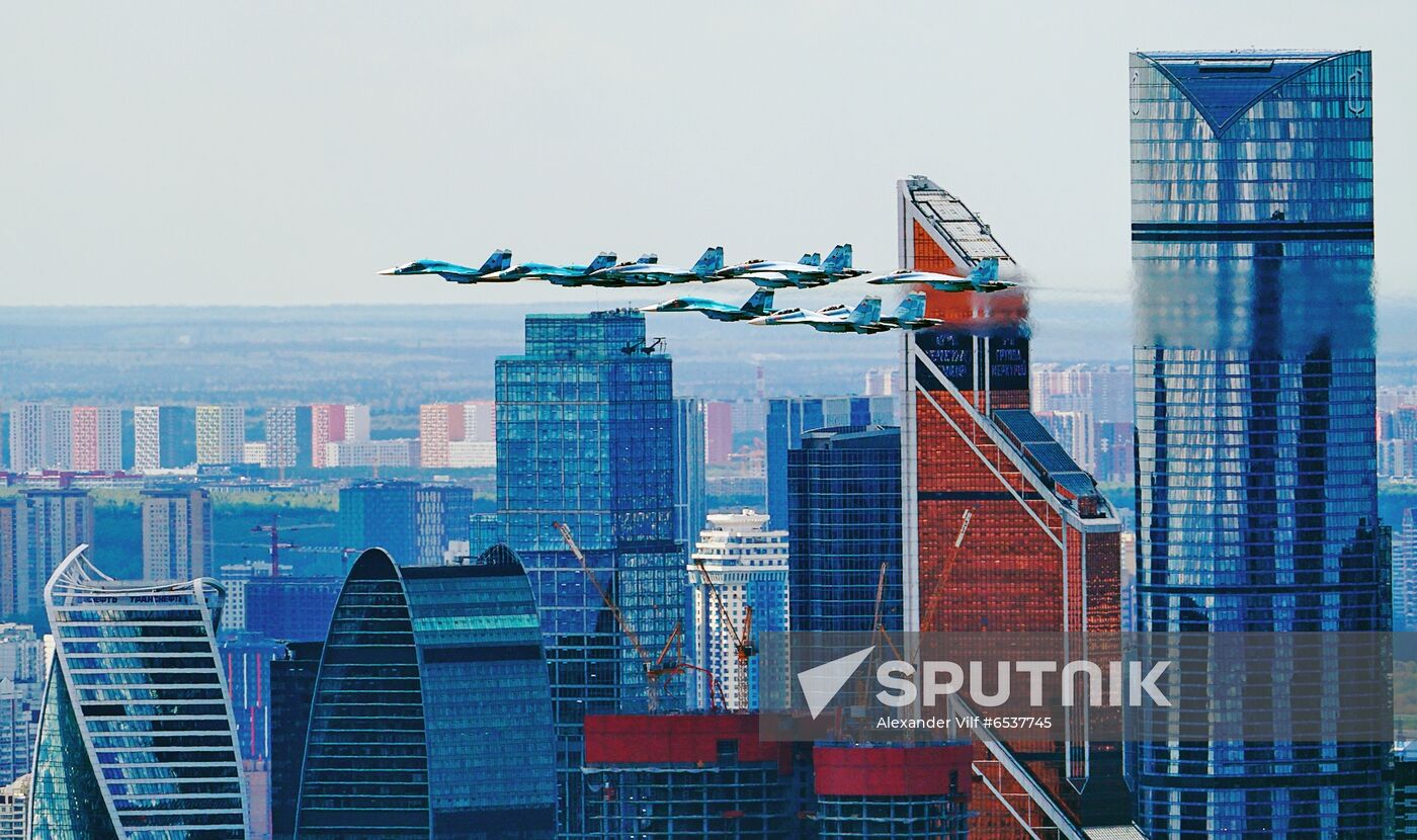 Russia Victory Day Parade Aerial Rehearsal