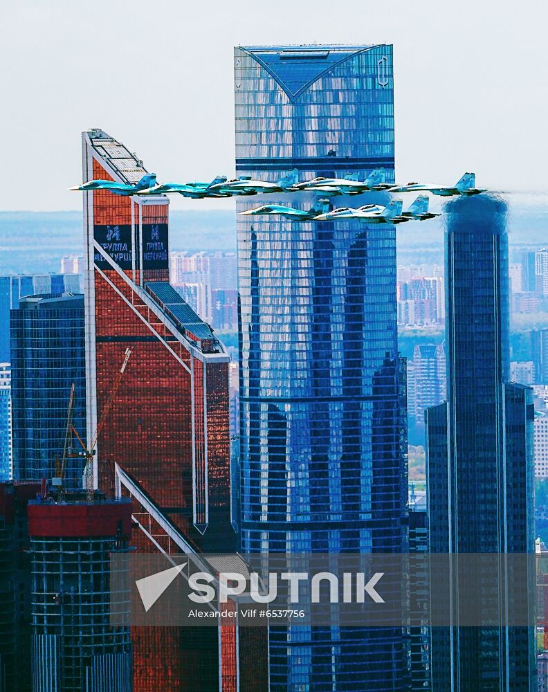 Russia Victory Day Parade Aerial Rehearsal