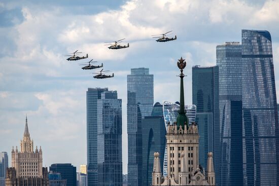 Russia Victory Day Parade Aerial Rehearsal