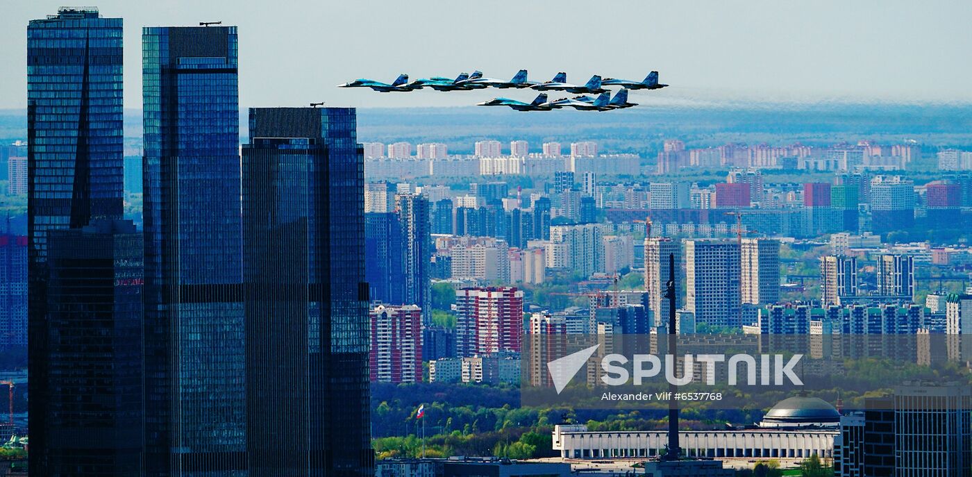 Russia Victory Day Parade Aerial Rehearsal