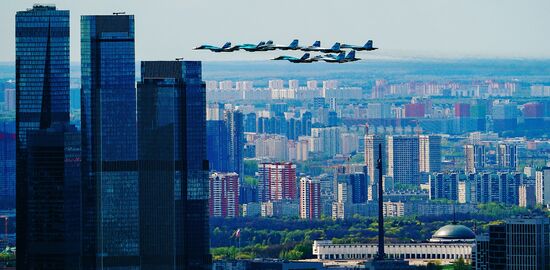 Russia Victory Day Parade Aerial Rehearsal