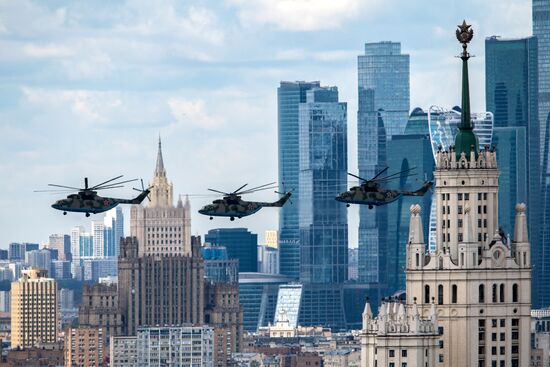 Russia Victory Day Parade Aerial Rehearsal