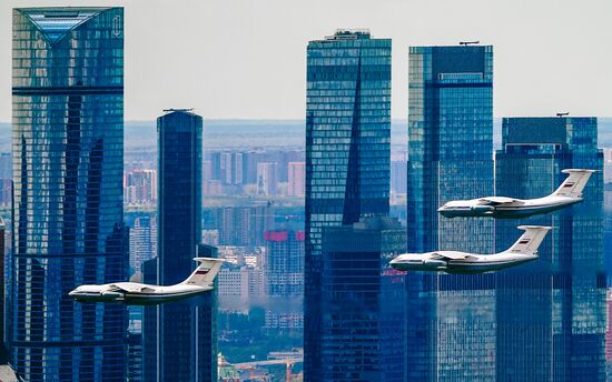 Russia Victory Day Parade Aerial Rehearsal