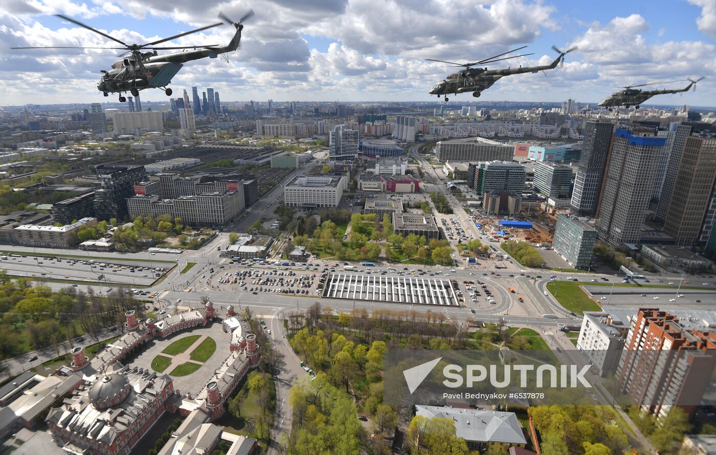 Russia Victory Day Parade Aerial Rehearsal