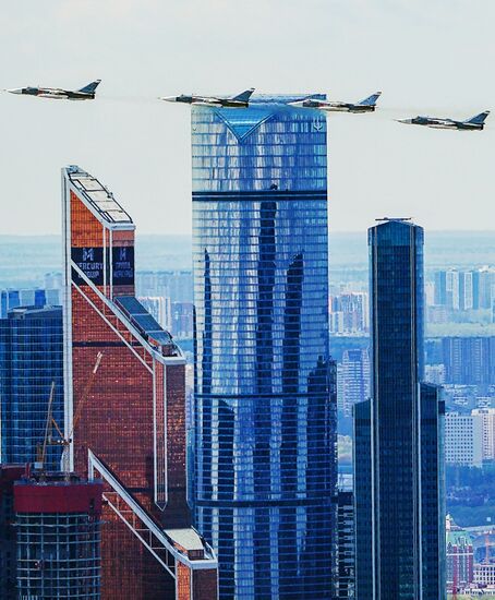 Russia Victory Day Parade Aerial Rehearsal