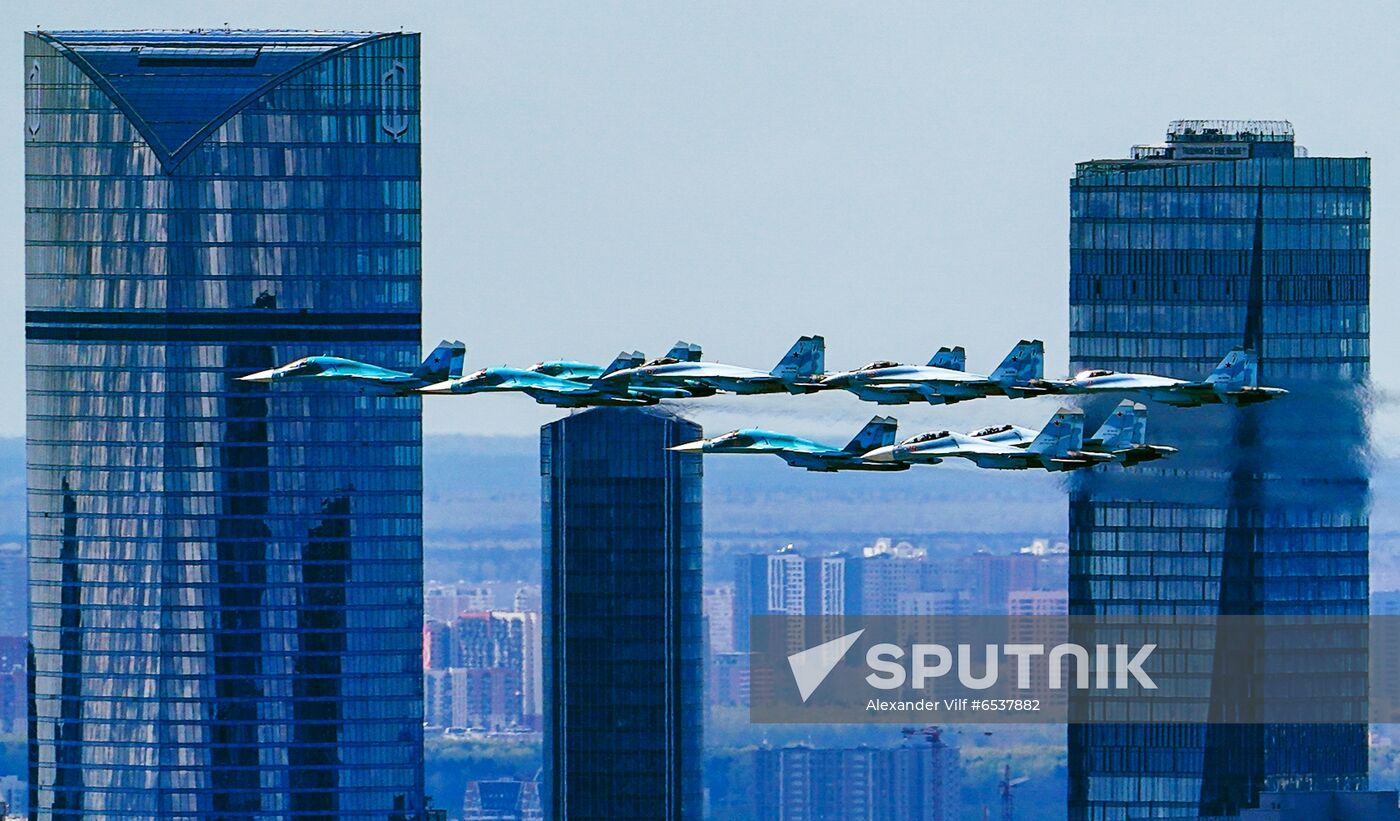 Russia Victory Day Parade Aerial Rehearsal