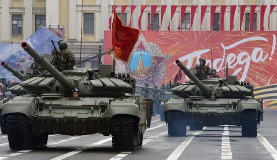 Russia St Petersburg Victory Day Parade Rehearsal