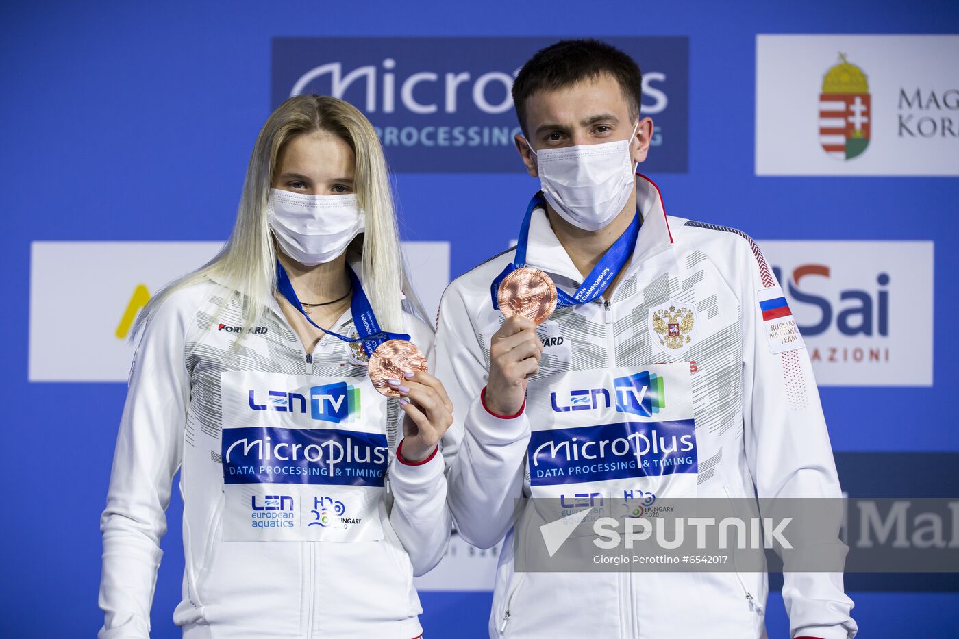 Hungary European Aquatics Championship Diving Mixed Duets 10m Synchro