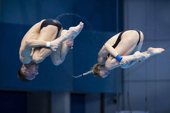 Hungary European Aquatics Championship Diving Mixed Duets 10m Synchro