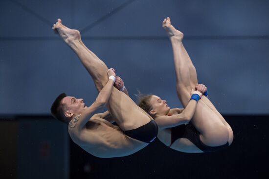 Hungary European Aquatics Championship Diving Mixed Duets 10m Synchro