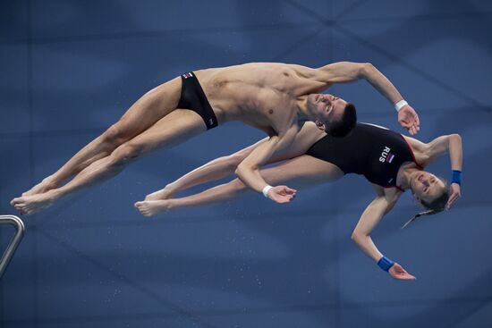 Hungary European Aquatics Championship Diving Mixed Duets 10m Synchro