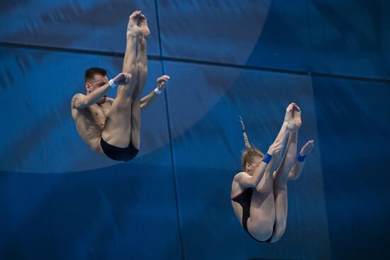 Hungary European Aquatics Championship Diving Mixed Duets 10m Synchro