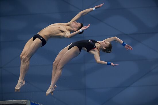 Hungary European Aquatics Championship Diving Mixed Duets 10m Synchro