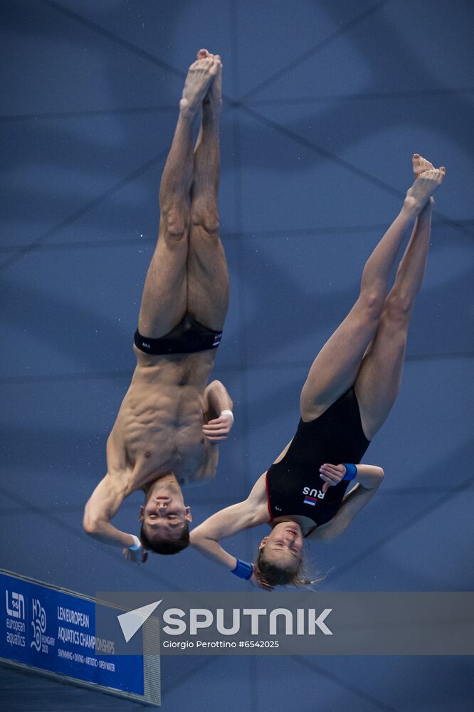 Hungary European Aquatics Championship Diving Mixed Duets 10m Synchro