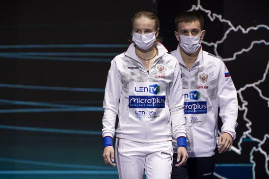 Hungary European Aquatics Championship Diving Mixed Duets 10m Synchro