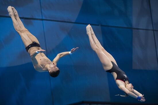 Hungary European Aquatics Championship Diving Mixed Duets 10m Synchro