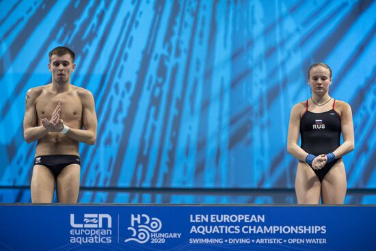 Hungary European Aquatics Championship Diving Mixed Duets 10m Synchro