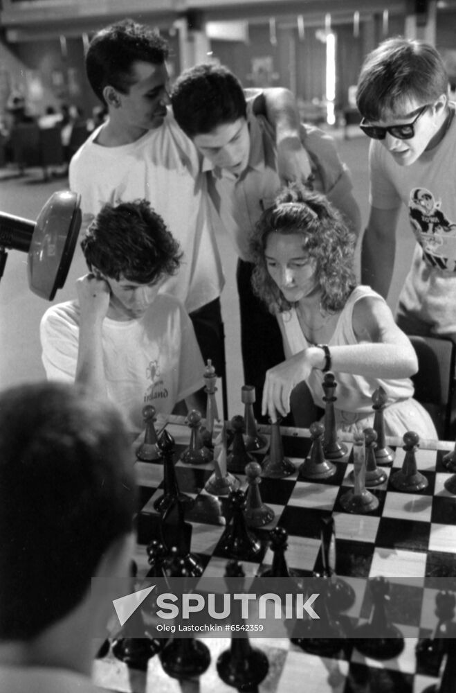British schoolchildren Jacqueline Smith and Stephen King visit USSR