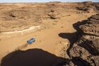In this handout photo released by kamazmaster.ru, KAMAZ-Master's driver Andrey Karginov, mechaniс Igor Leonov and co-driver Andrey Mokeev steer their truck during the fifth stage of the Dakar rally from Al-Ula to Hail, in Saudi Arabia. Editorial use only, no archive, no commercial use. Location: Saudi Arabia. Saudi Arabia Dakar Kamaz