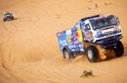 In this handout photo released by kamazmaster.ru, KAMAZ-Master's driver Eduard Nikolaev, mechaniс Vladimir Rybakov and co-driver Evgenii Iakovlev steer their truck during the sixth stage of the Dakar rally from Ha il to Riyadh, in Saudi Arabia. Editorial use only, no archive, no commercial use.
Location: Saudi Arabia. Saudi Arabia Dakar Kamaz