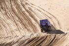 In this handout photo released by kamazmaster.ru, KAMAZ-Master's driver Eduard Nikolaev, mechaniс Vladimir Rybakov and co-driver Evgenii Iakovlev steer their truck during the eleventh stage of the Dakar rally from Shubaytah to Haradh, in Saudi Arabia. Editorial use only, no archive, no commercial use. Location: Saudi Arabia. Saudi Arabia Dakar Kamaz