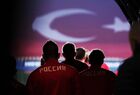 In this handout photo released by Russian Football Union,Russia's players walk to the pitch after a break during the Nations League soccer match between Turkey and Russia, in Istanbul, Turkey. Editorial use only, no archive, no commercial use. Location: Turkey, Istanbul. Author: Mikhail Shapayev/Sputnik. Turkey Soccer Nations League Turkey - Russia