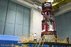 In this handout photo released by Russian Space Agency Roscosmos, the Soyuz MS-18 transport manned spacecraft is pictured as it is delivered to the assembly and test building site No. 254 after refueling with fuel components and compressed gas, at the Baikonur Cosmodrome, Kazakhstan. The emblem for the 60th anniversary of the first ever human flight into space includes the profile and autograph of Yuri Gagarin and is placed on the Soyuz-2.1 launch vehicle. The launch of the Soyuz a carrier rocket with the Soyuz MS-18 manned spacecraft, named after Gagarin, is scheduled for April 9. Editorial use only, no archive, no commercial use. Location: Kazakhstan, Baikonur. Kazakhstan Russia Space