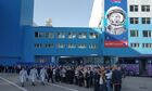 In this handout photo released by Russian Space Agency Roscosmos, International Space Station (ISS) Expedition 65 crew members NASA astronaut Mark Vande Hai, Roscosmos cosmonauts Pyotr Dubrov and Oleg Novitsky walk ahead of Soyuz MS-18 spacecraft upcoming launch in Baikonur, Kazakhstan. The launch of the Soyuz-2.1a carrier rocket with the Soyuz MS-18 manned spacecraft painted with the portrait of Russian cosmonaut Yuri Gagarin, is scheduled for April 9. Editorial use only, no archive, no commercial use. Location: Kazakhstan, Baikonur. Kazakhstan Russia Space