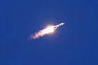 In this handout photo released by Russian Space Agency Roscosmos, Soyuz-2.1a carrier rocket with the Soyuz MS-18 manned spacecraft painted with the portrait of Russian cosmonaut Yuri Gagarin blasts off from a launchpad at Baikonur Cosmodrome, Kazakhstan. Editorial use only, no archive, no commercial use. Location: Kazakhstan, Baikonur. Kazakhstan Russia Space