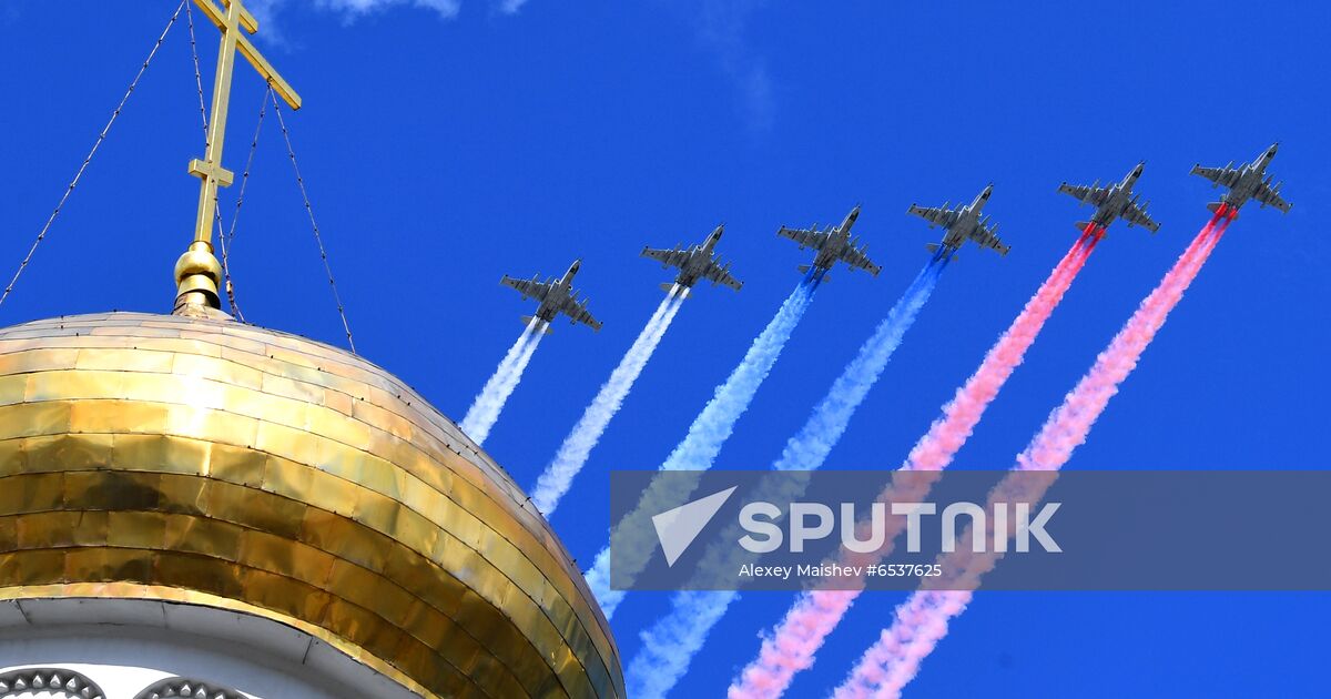 Russia Victory Day Parade Aerial Rehearsal Sputnik Mediabank