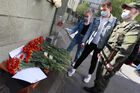 People lay flowers for Kazan school shooting victims outside the representative office of Russia's Republic of Tatarstan in Moscow, Russia. At least nine people, including seven children, were killed in the school shooting in Kazan, while 20 more people were hospitalized with injuries. A former student of the Gymnasium No. 175, 19-year-old male who started shooting at the educational institution was detained earlier in the day. Location: Russia, Moscow. Author: Anton Denisov. Russia School Shooting