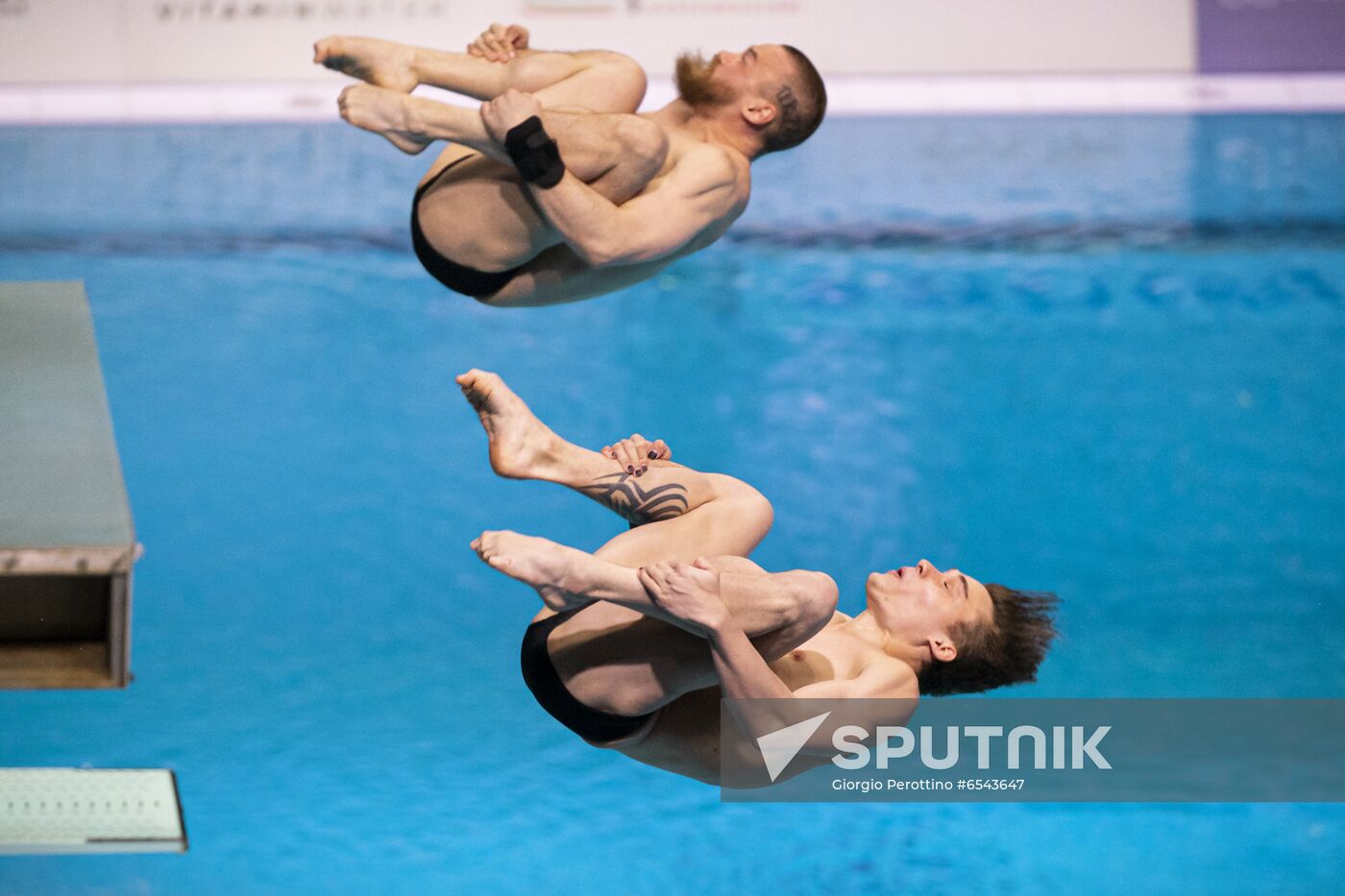 Hungary European Aquatics Championship Diving Duet Men Springboard Synchro