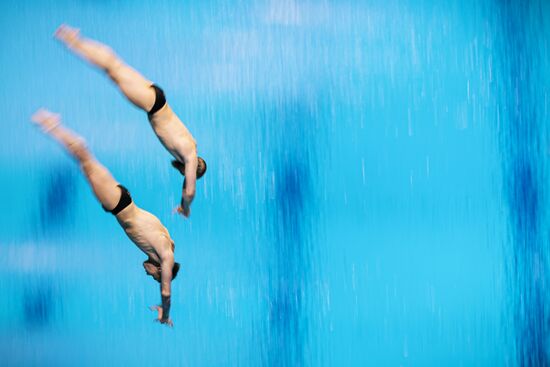 Hungary European Aquatics Championship Diving Duet Men Springboard Synchro