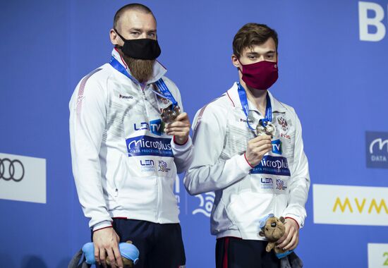 Hungary European Aquatics Championship Diving Duet Men Springboard Synchro