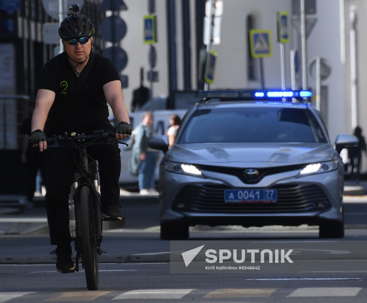 Russia Road Traffic Bike Patrol