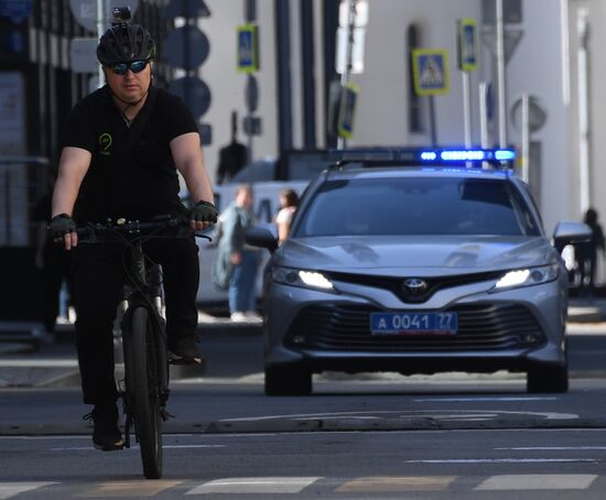 Russia Road Traffic Bike Patrol
