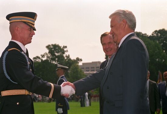 Russian President Boris Yeltsin's official visit to USA