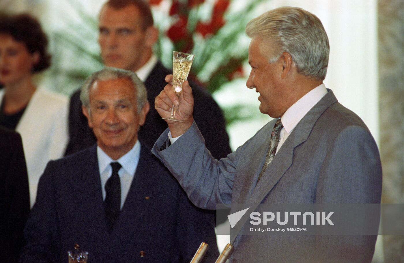 Russian President Boris Yeltsin's meeting with Russian Olympic athletes