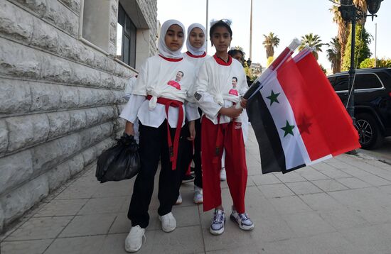 Syria President Supporters Rally