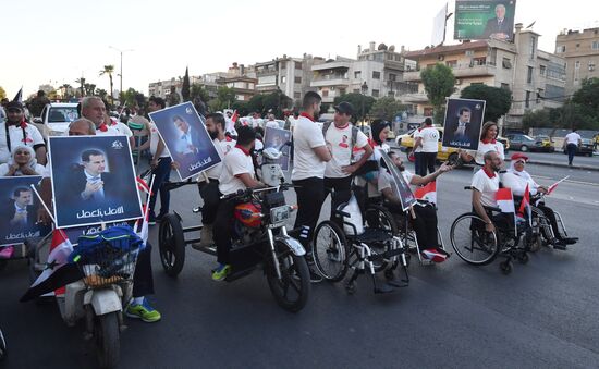 Syria President Supporters Rally