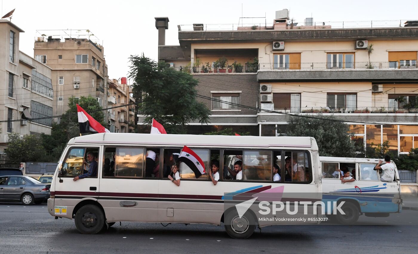 Syria President Supporters Rally