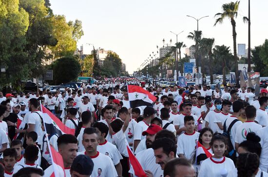 Syria President Supporters Rally