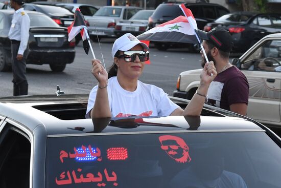 Syria President Supporters Rally