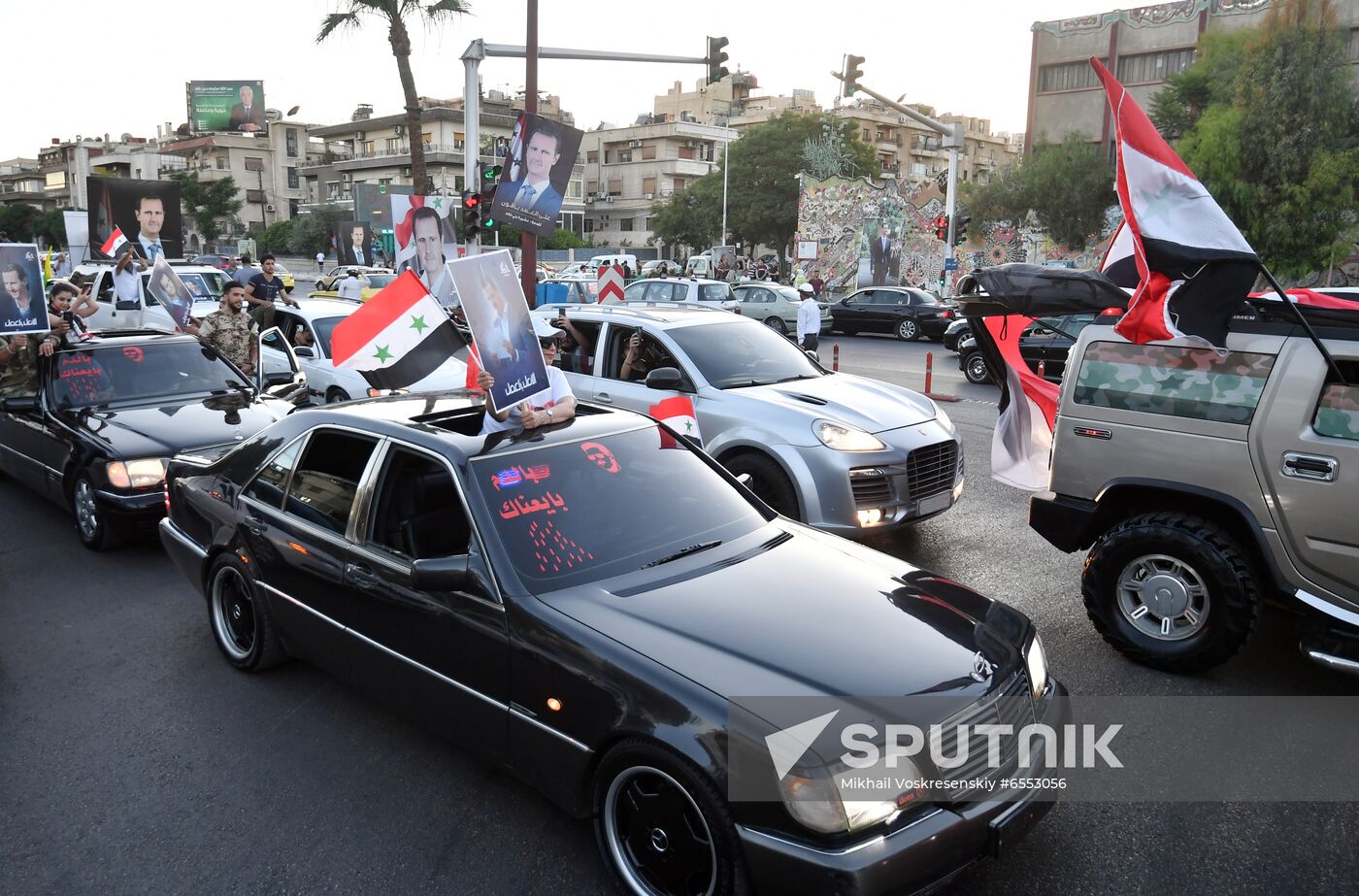 Syria President Supporters Rally