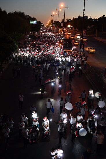 Syria President Supporters Rally