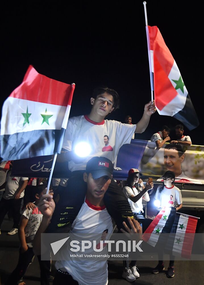 Syria President Supporters Rally