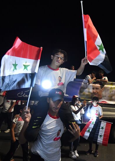 Syria President Supporters Rally