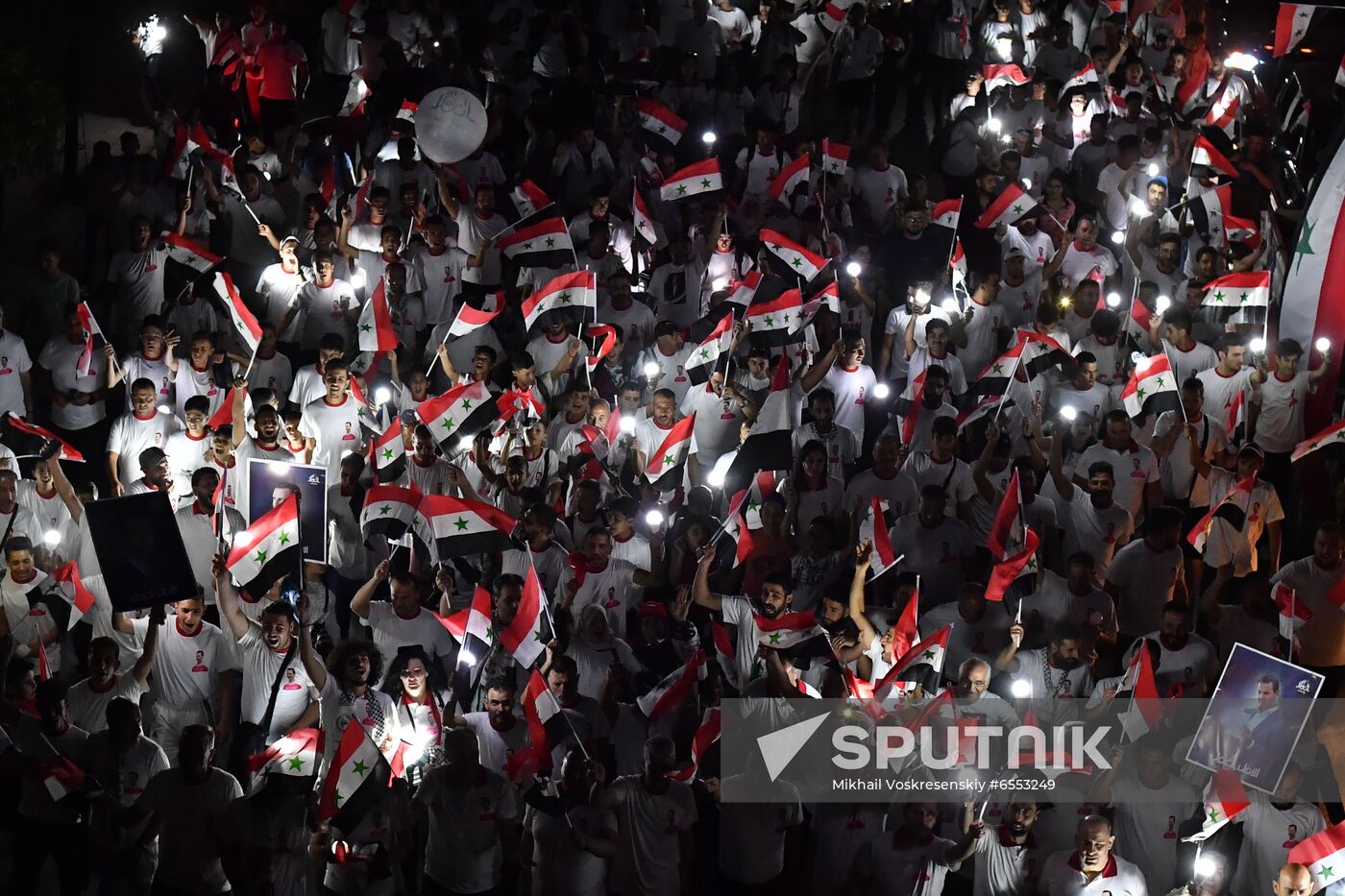 Syria President Supporters Rally