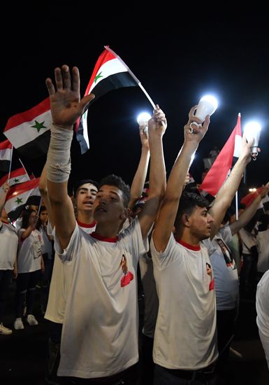 Syria President Supporters Rally