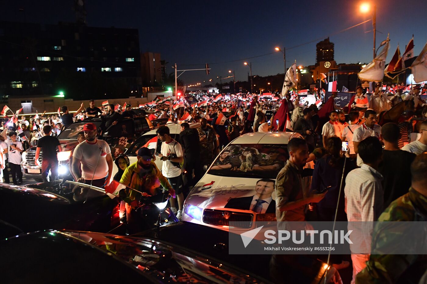 Syria President Supporters Rally
